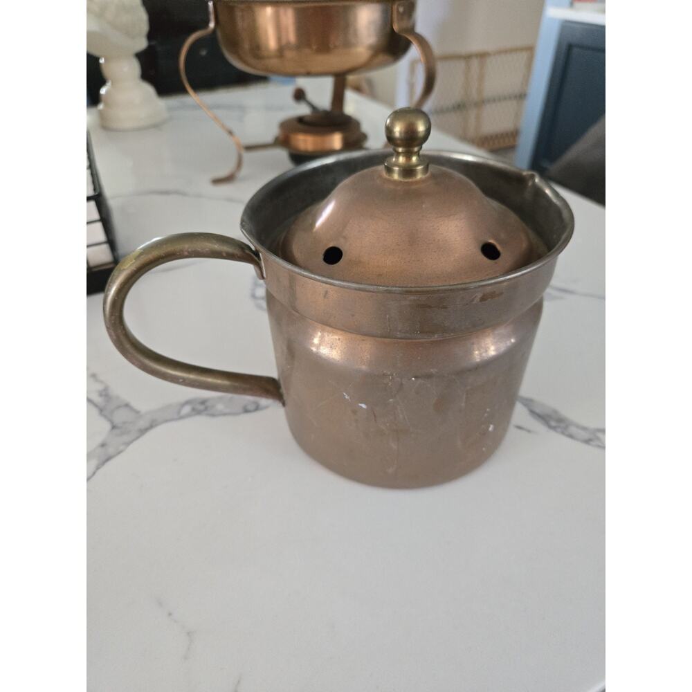 Vintage Copper and Brass Lidded Kitchen Coffee/Tea Container